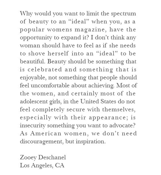 Zooey Deschanel Vogue Letter