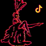 Illustration of showgirl with TikTok logo